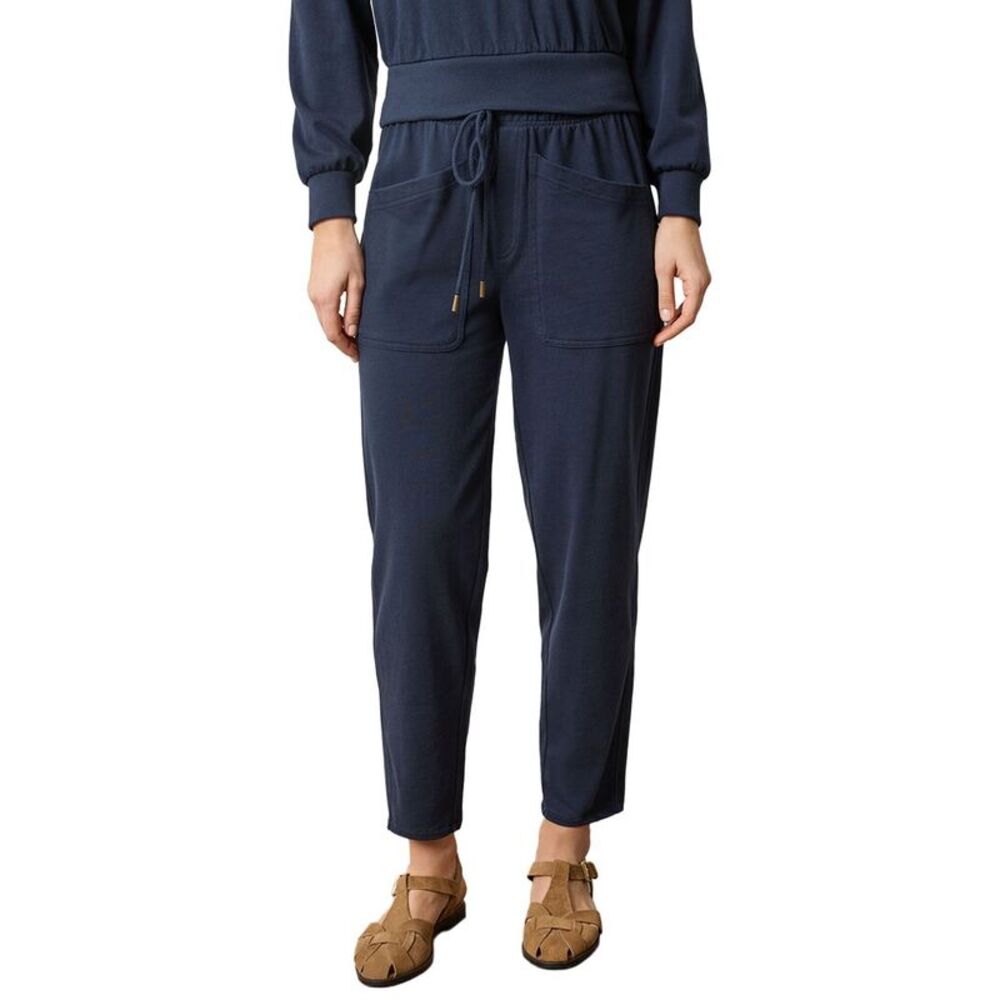 Lilla P Navy Straight-Leg Drawstring Pants